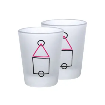 The squid game ojingeo, Σφηνοπότηρα γυάλινα 45ml του πάγου (2 τεμάχια)