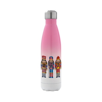 Ο Καρυοθραύστης, Μεταλλικό παγούρι θερμός Ροζ/Λευκό (Stainless steel), διπλού τοιχώματος, 500ml