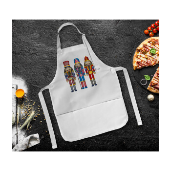 Christmas Nutcrackers, Ποδιά Σεφ Ολόσωμη Παιδική (με ρυθμιστικά και 2 τσέπες)