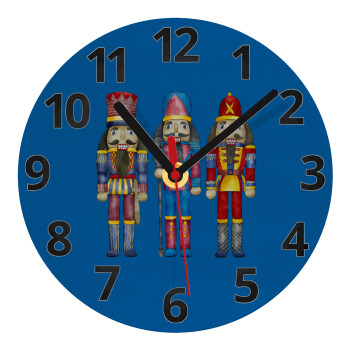 Christmas Nutcrackers, Ρολόι τοίχου γυάλινο (20cm)