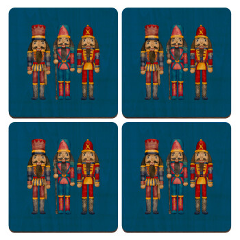 Ο Καρυοθραύστης, ΣΕΤ x4 Σουβέρ ξύλινα τετράγωνα plywood (9cm)