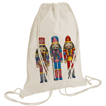 Christmas Nutcrackers, Backpack bag GYMBAG natural (28x40cm)
