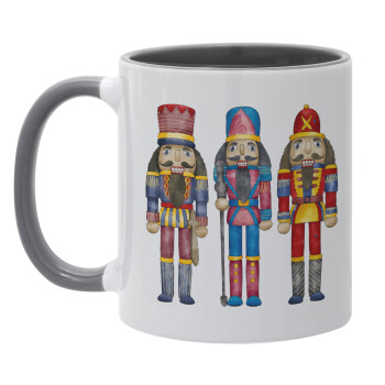 Christmas Nutcrackers, Mug colored grey, ceramic, 330ml