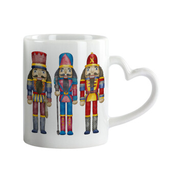 Christmas Nutcrackers, Mug heart handle, ceramic, 330ml