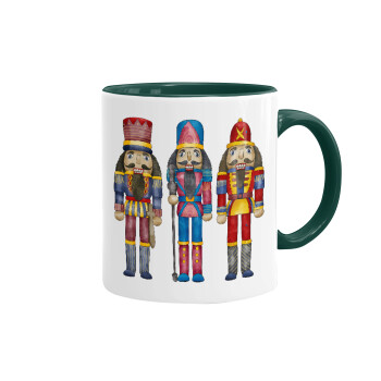 Christmas Nutcrackers, Mug colored green, ceramic, 330ml