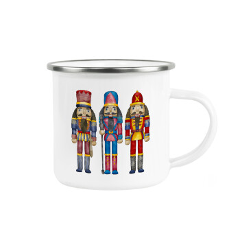 Christmas Nutcrackers, Metallic enamel cup white 360ml