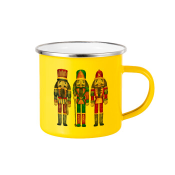 Christmas Nutcrackers, Yellow Enamel Metallic Cup 360ml