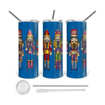 Christmas Nutcrackers, Tumbler stainless steel 600ml, with metal straw & cleaning brush