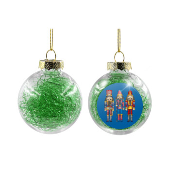 Ο Καρυοθραύστης, Χριστουγεννιάτικη μπάλα δένδρου διάφανη με πράσινο γέμισμα 8cm