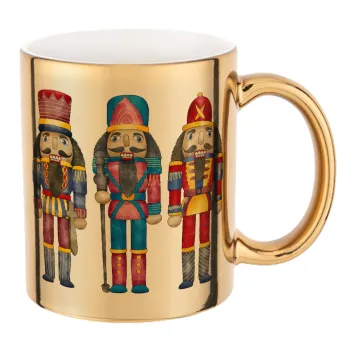 Christmas Nutcrackers, Mug ceramic, gold mirror, 330ml