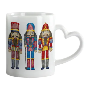 Christmas Nutcrackers, Mug heart handle, ceramic, 330ml