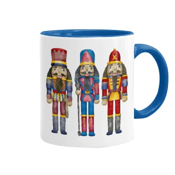 Christmas Nutcrackers, Mug colored blue, ceramic, 330ml