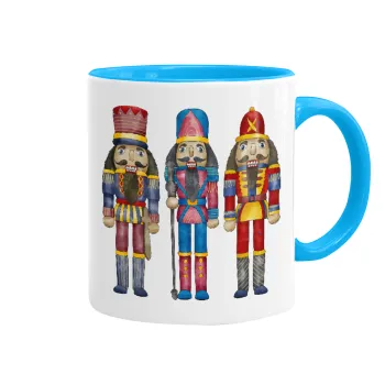 Christmas Nutcrackers, Mug colored light blue, ceramic, 330ml