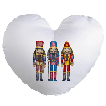 Christmas Nutcrackers, Μαξιλάρι καναπέ καρδιά 40x40cm περιέχεται το  γέμισμα