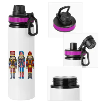 Christmas Nutcrackers, Metallic water bottle with safety lid, 850ml aluminum