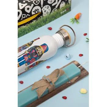 Ο Καρυοθραύστης, Πασχαλινή Λαμπάδα με παγούρι μεταλλικό (620ml, stainless steel) & κερί αρωματικό πλακέ (30cm) (ΤΙΡΚΟΥΑΖ)