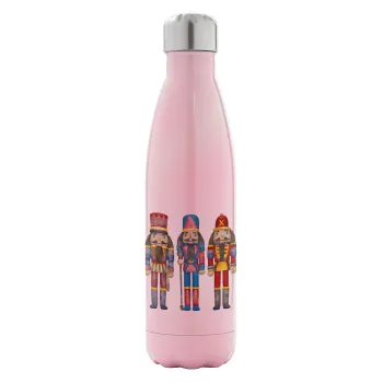 Christmas Nutcrackers, Metal mug thermos Pink Iridiscent (Stainless steel), double wall, 500ml