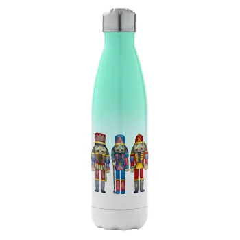 Ο Καρυοθραύστης, Μεταλλικό παγούρι θερμός Πράσινο/Λευκό (Stainless steel), διπλού τοιχώματος, 500ml