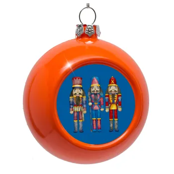 Christmas Nutcrackers, Orange Christmas tree ornament bauble 8cm