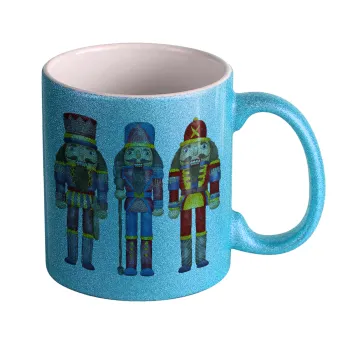 Christmas Nutcrackers, Κούπα Σιέλ Glitter που γυαλίζει, κεραμική, 330ml