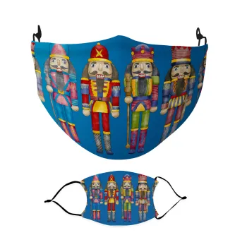 Christmas Nutcrackers, Μάσκα υφασμάτινη Ενηλίκων πολλαπλών στρώσεων με υποδοχή φίλτρου