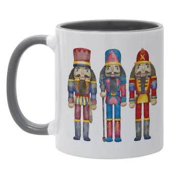 Christmas Nutcrackers, Mug colored grey, ceramic, 330ml