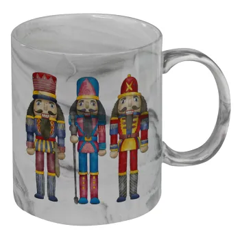 Christmas Nutcrackers, Mug ceramic marble style, 330ml