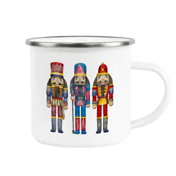 Christmas Nutcrackers, Metallic enamel cup white 360ml