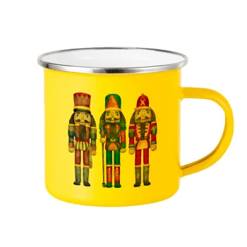 Christmas Nutcrackers, Yellow Enamel Metallic Cup 360ml