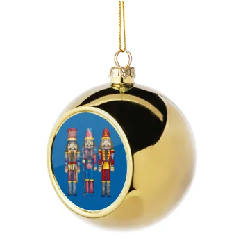 Christmas Nutcrackers, Golden Christmas tree ball ornament 8cm