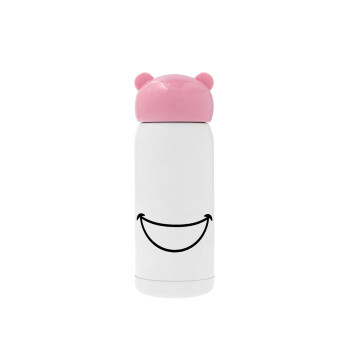 Χαμογέλα, Ροζ ανοξείδωτο παγούρι θερμό (Stainless steel), 320ml