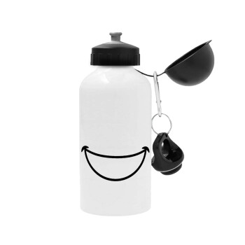Big Smile, Metal water bottle, White, aluminum 500ml
