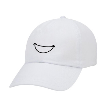Χαμογέλα, Καπέλο ενηλίκων Jockey Λευκό (snapback, 5-φύλλο, unisex)