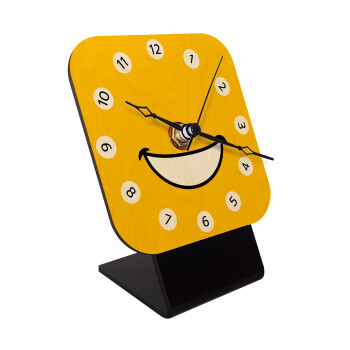 Χαμογέλα, Επιτραπέζιο ρολόι σε φυσικό ξύλο (10cm)