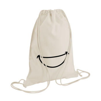 Χαμογέλα, Τσάντα πλάτης πουγκί GYMBAG natural (28x40cm)