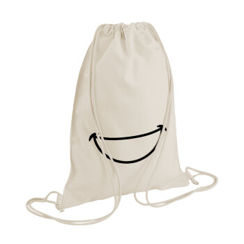 Big Smile, Backpack bag GYMBAG natural (28x40cm)