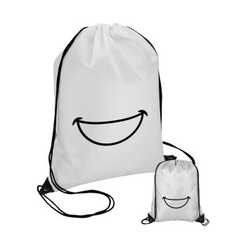 Χαμογέλα, Τσάντα πουγκί με μαύρα κορδόνια 45χ35cm (1 τεμάχιο)