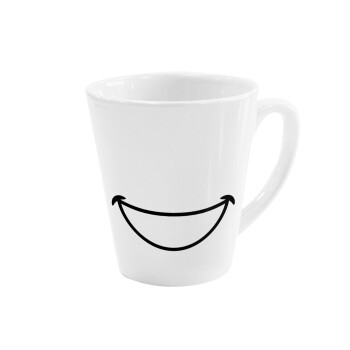 Big Smile, Κούπα κωνική Latte Λευκή, κεραμική, 300ml