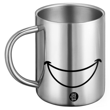Χαμογέλα, Ανοξείδωτη Μεταλλική Κούπα 450ml - Διπλού Τοιχώματος