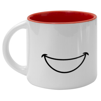Big Smile, Κούπα κεραμική 400ml Λευκή/Κόκκινη