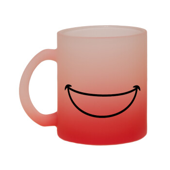 Big Smile, Κούπα γυάλινη δίχρωμη με βάση το κόκκινο ματ, 330ml