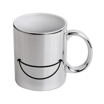 Big Smile, Mug ceramic, silver mirror, 330ml