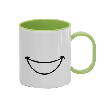 Χαμογέλα, Κούπα (πλαστική) (BPA-FREE) Polymer Πράσινη για παιδιά, 330ml