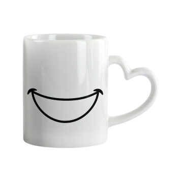 Big Smile, Mug heart handle, ceramic, 330ml