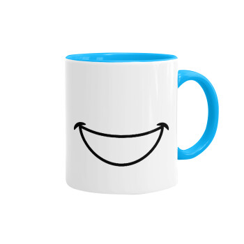 Big Smile, Mug colored light blue, ceramic, 330ml