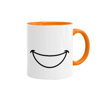 Χαμογέλα, Κούπα χρωματιστή πορτοκαλί, κεραμική, 330ml
