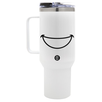 Big Smile, Mega Stainless steel Tumbler with lid, double wall 1,2L