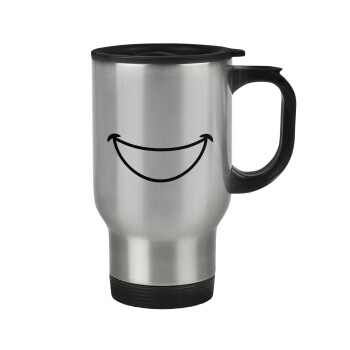 Big Smile, Stainless steel travel mug with lid, double wall 450ml