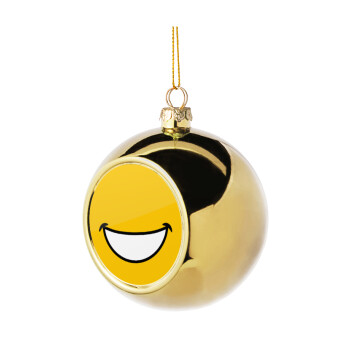 Big Smile, Golden Christmas tree ball ornament 8cm