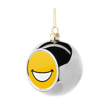Big Smile, Silver 8cm Christmas tree ball ornament